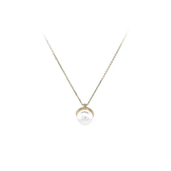 Золотое женское ожерелье с жемчугом