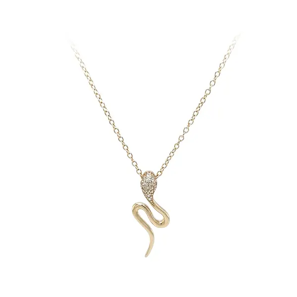 Ожерелье 'Золотая змея' с цирконами