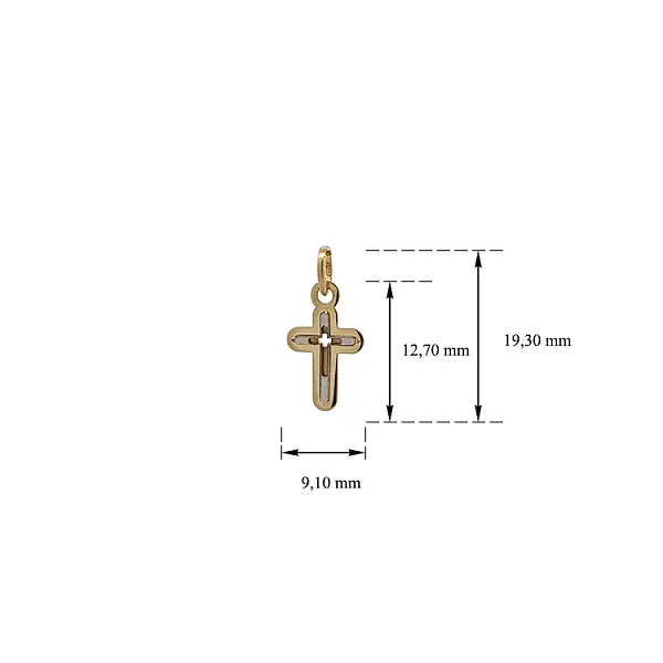 Золотой крест из комбинированного золота
