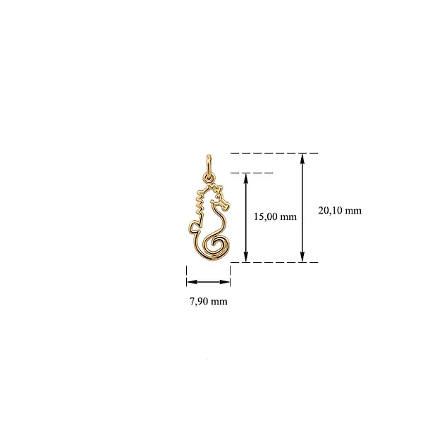 Золотая подвеска Морской конек