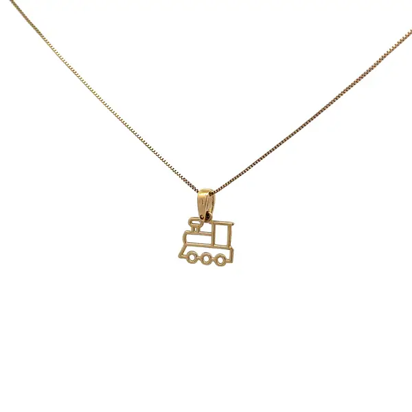 Эксклюзивный золотой кулон в форме паровозика