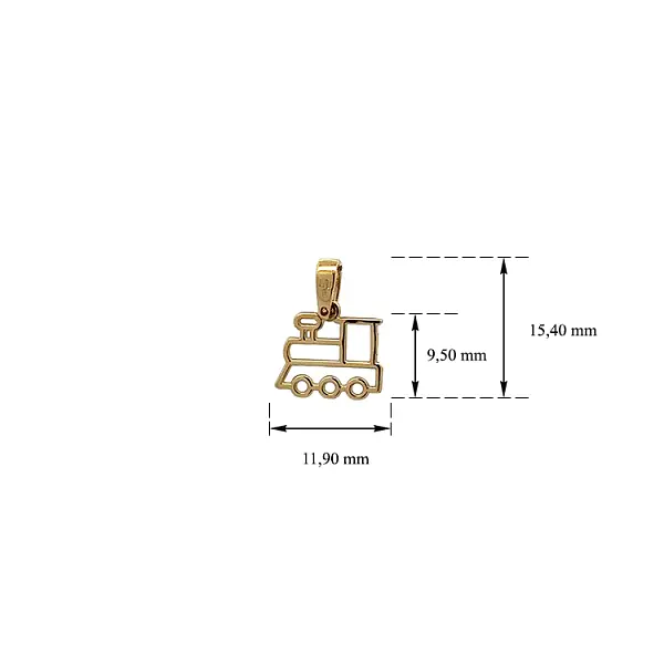 Эксклюзивный золотой кулон в форме паровозика