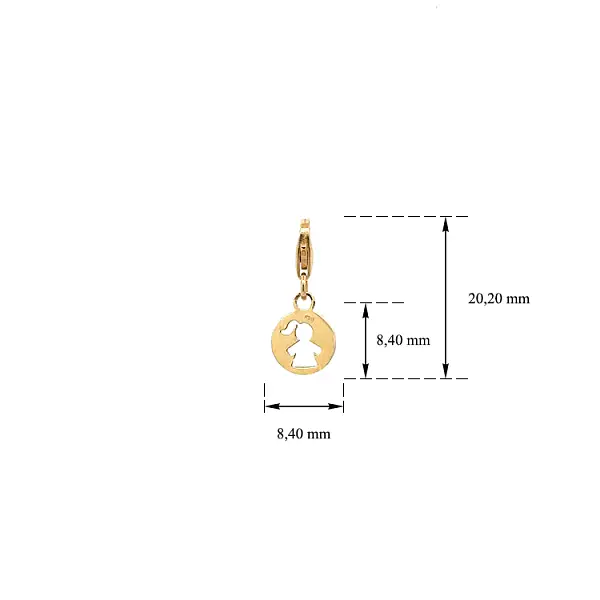 Золотая подвеска для браслета Маленькая девочка