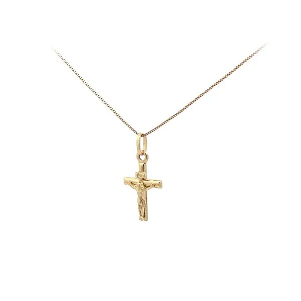 Золотая подвеска Крест с Иисусом Христом