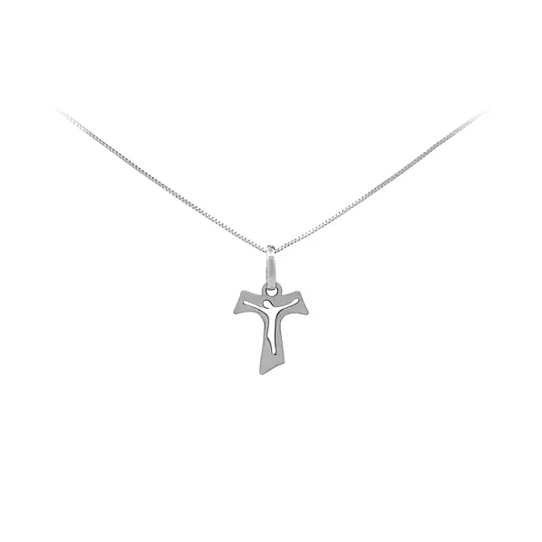 Подвеска Крест из белого золота