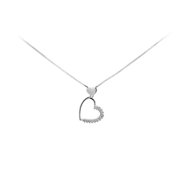 Золотая подвеска Сердце с цирконами