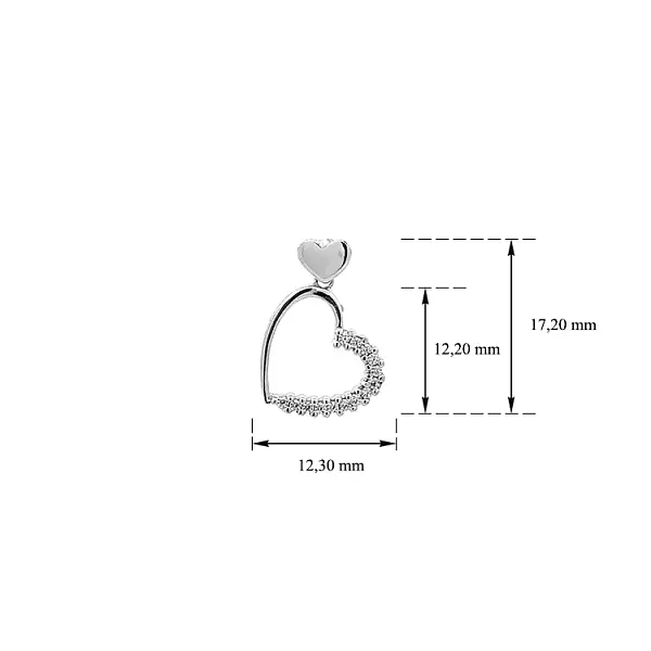 Золотая подвеска Сердце с цирконами