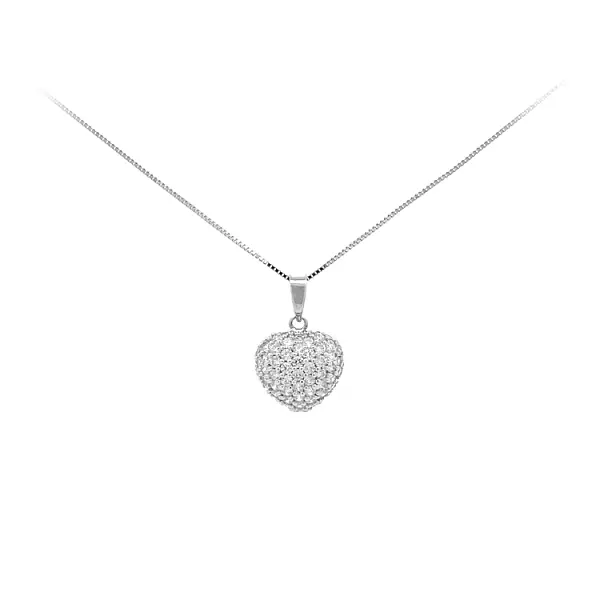 Золотая подвеска Сердце с цирконами