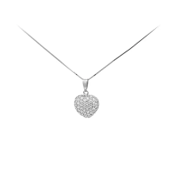 Золотая подвеска Сердце с цирконами