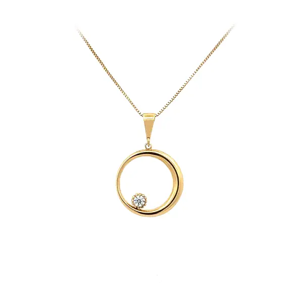 Золотая подвеска с цирконом