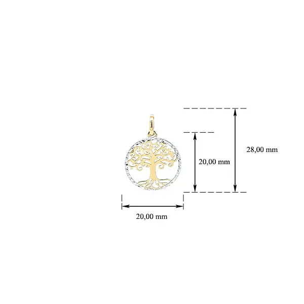 Подвеска Древо жизни из комбинированного золота