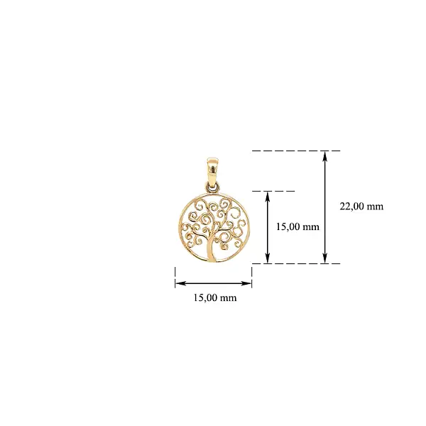 Золотая подвеска Древо жизни