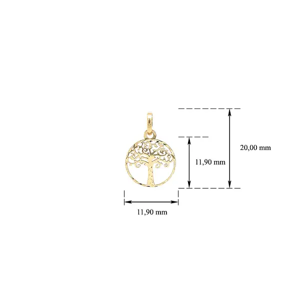 Золотая подвеска Древо жизни