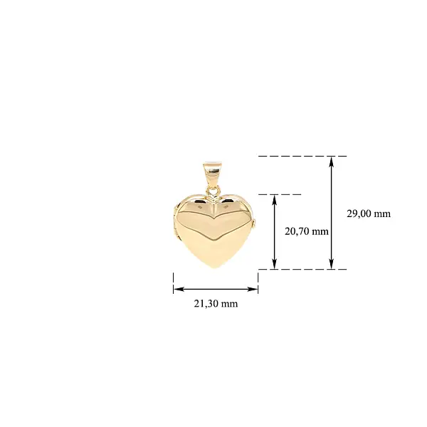 Золотой кулон Подвеска Сердце для фото