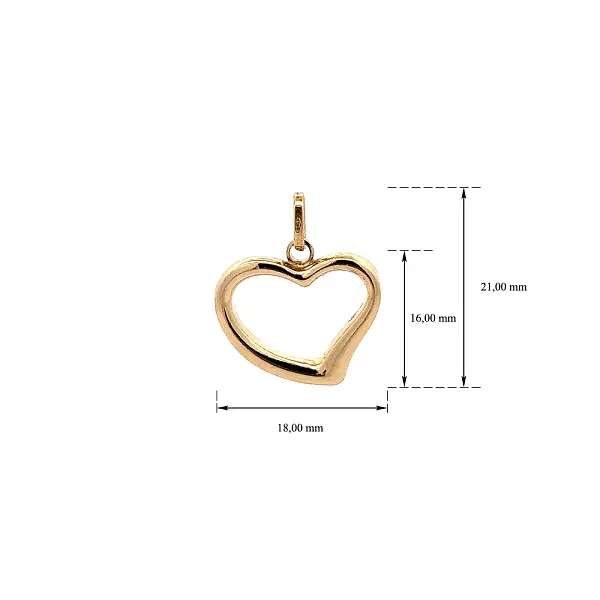 Золотая подвеска Сердце