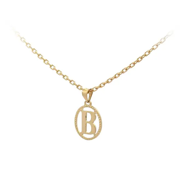 Золотая подвеска Буква B