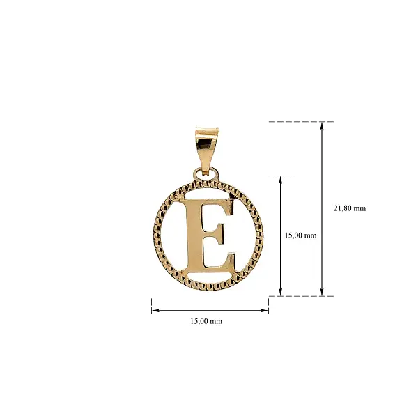Золотая подвеска Буква Е
