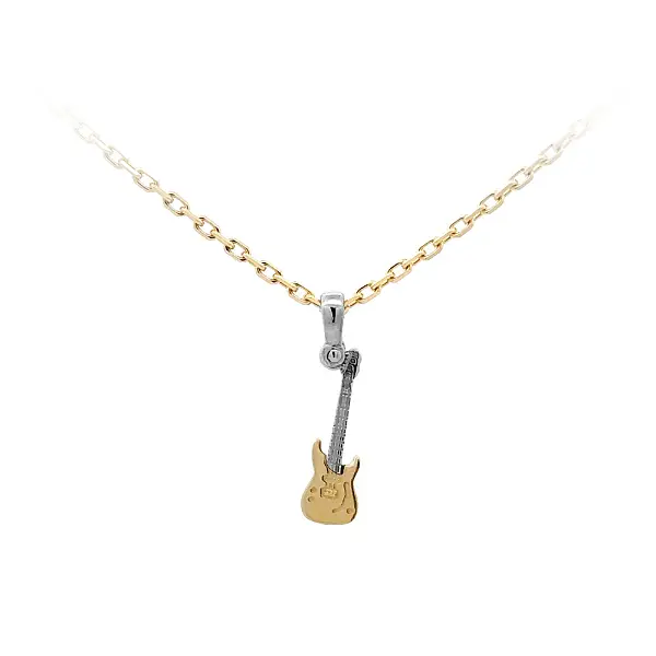 Подвеска Гитара из комбинированного золота