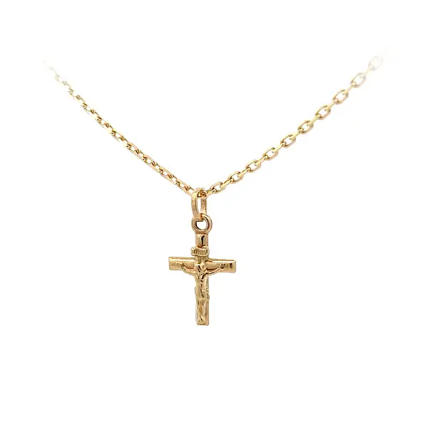 Золотая подвеска Крест с Иисусом Христом