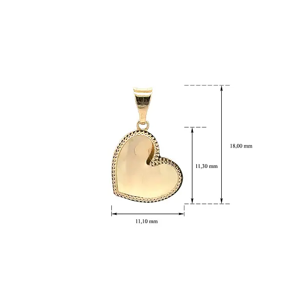 Золотая подвеска Сердце