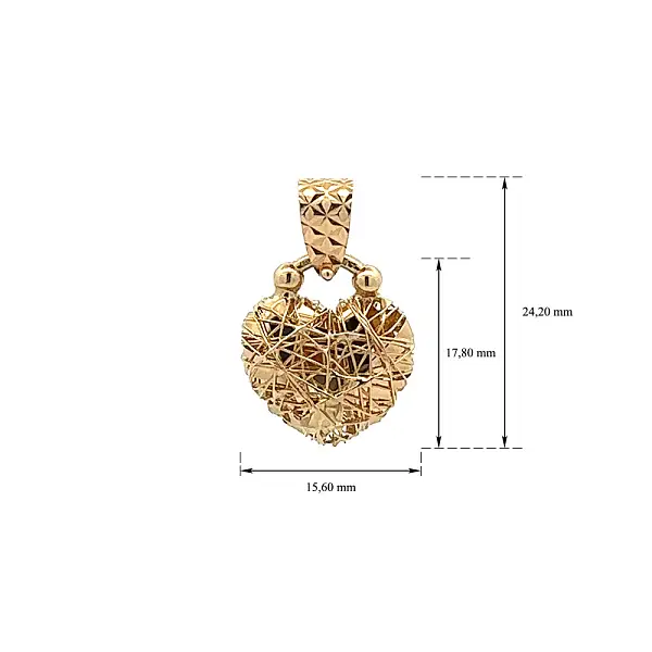 Золотая подвеска Сердце
