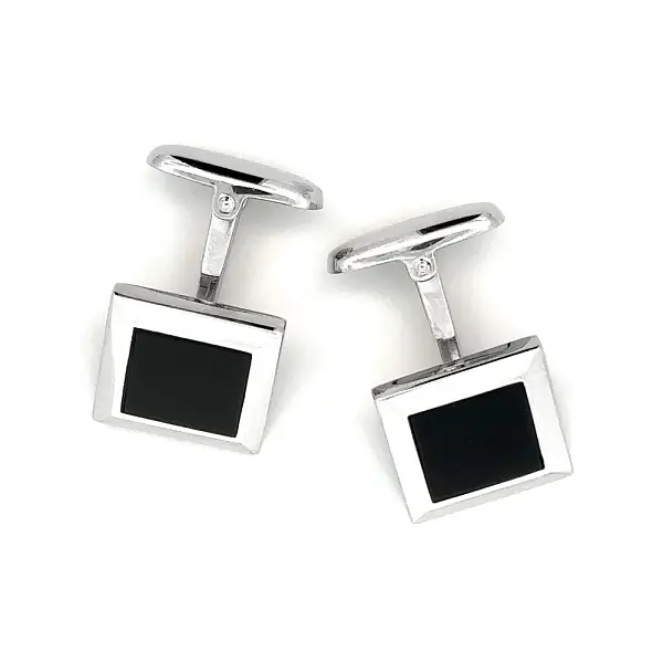 Шпильки с ониксом из белого золота