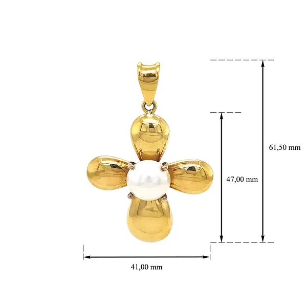 Золотой крест с жемчужиной