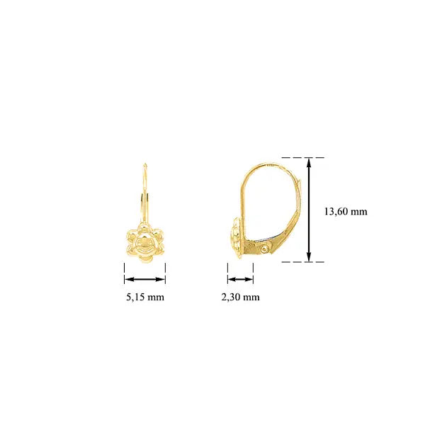 Золотые детские серьги