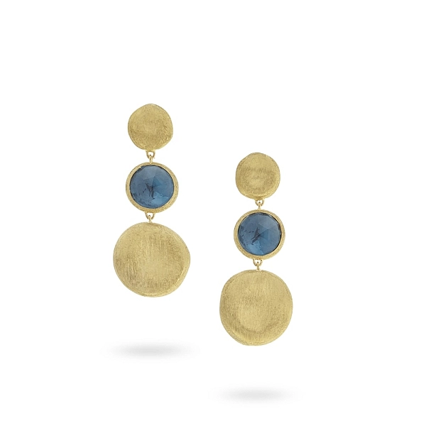 Золотые серьги с голубым топазом Marco Bicego Jaipur