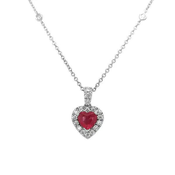 Золотая подвеска с рубином и бриллиантами