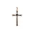 Золотой кулон-крест с черными бриллиантами CR275411