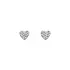 Серьги-сердца из белого золота, украшенные сверкающими цирконами