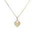 Золотой кулон в форме сердца с фианитами
