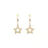Золотые висячие серьги Звезды