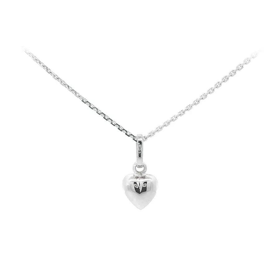 Минималистичный кулон-сердце из белого золота