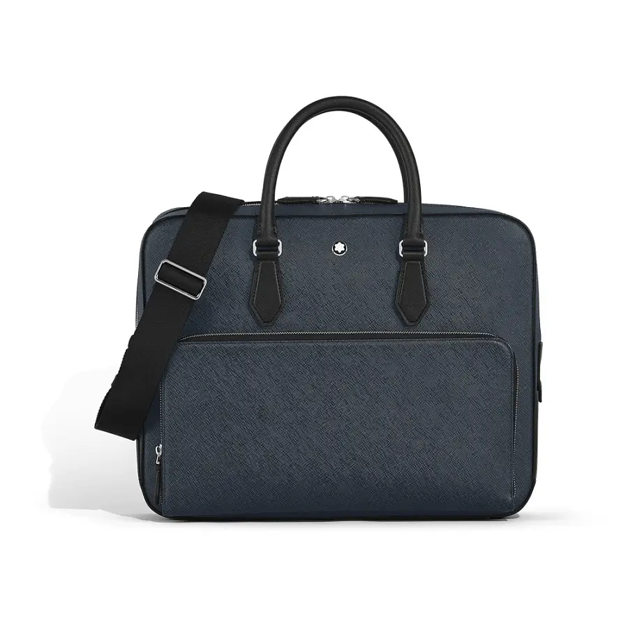 Портфель Montblanc Sartorial Medium в синем твидовом исполнении MB220332