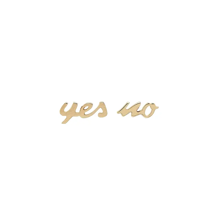 Золотые серьги «Yes / No»