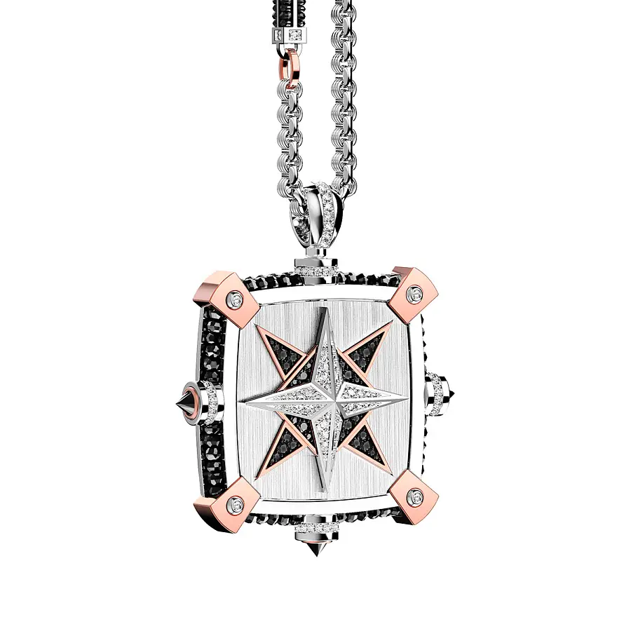 Золотое ожерелье Zancan Black Magic Magnum EC537BR-60