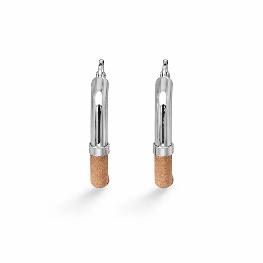 Кольцевые серьги из трёхцветного золота