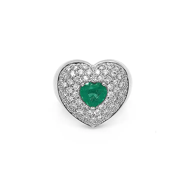 Золотое кольцо с изумрудом и бриллиантами