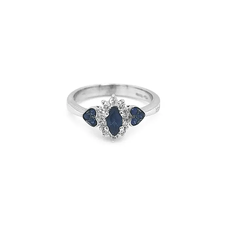 Золотое кольцо с сапфирами и бриллиантами