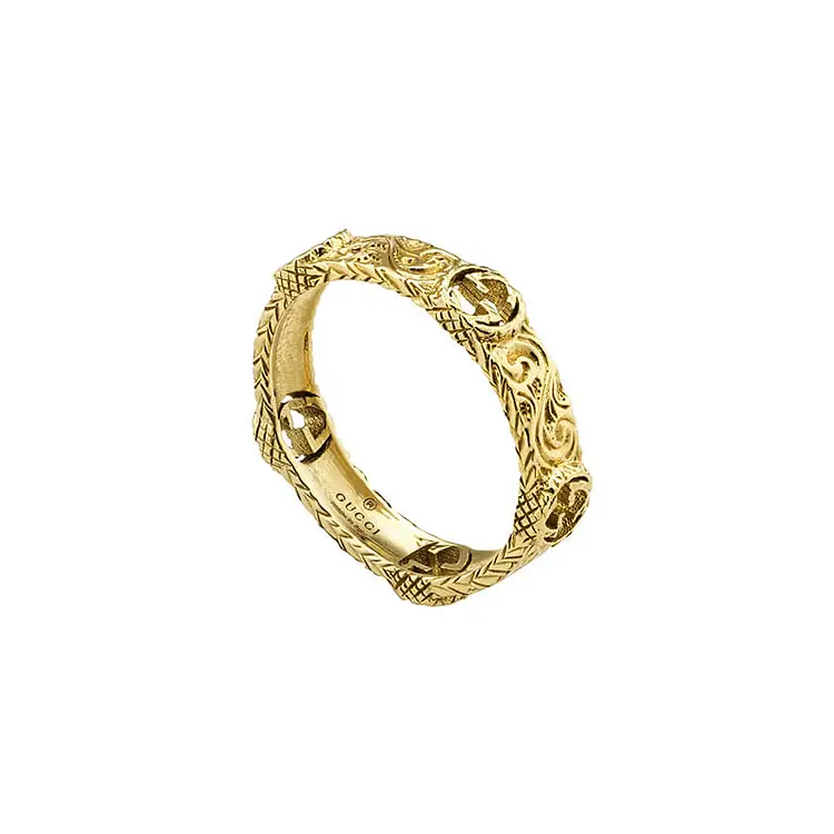 Золотое кольцо Gucci Interlocking G Ring YBC603608001014