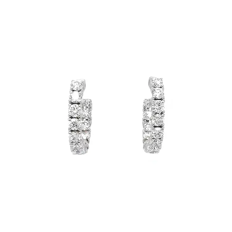 Золотые круглые серьги с бриллиантами