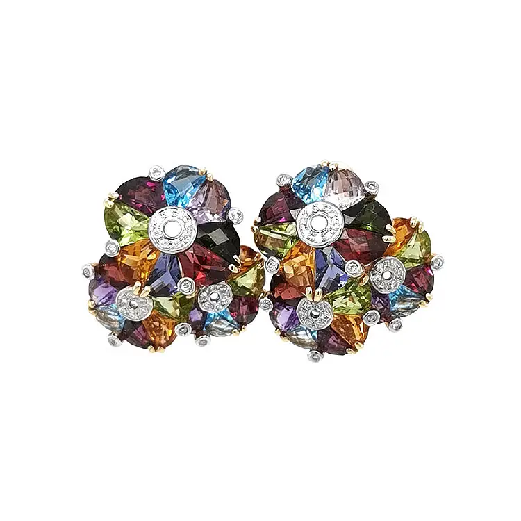 Золотые серьги Полудрагоценные камни и бриллианты