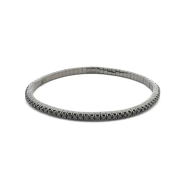 Теннисный браслет с бриллиантами из черного золота