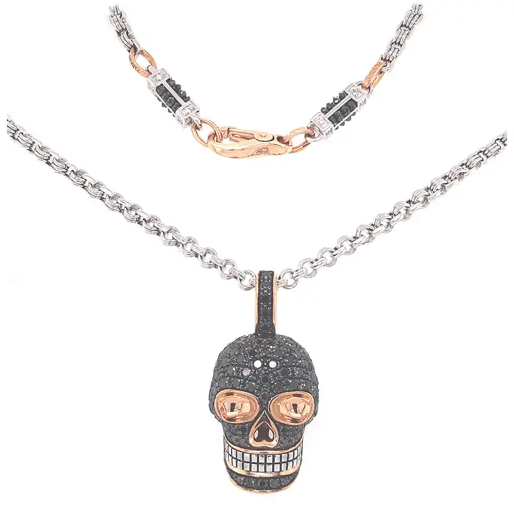 Золотая подвеска Череп Zancan Black Magic EC882RB60