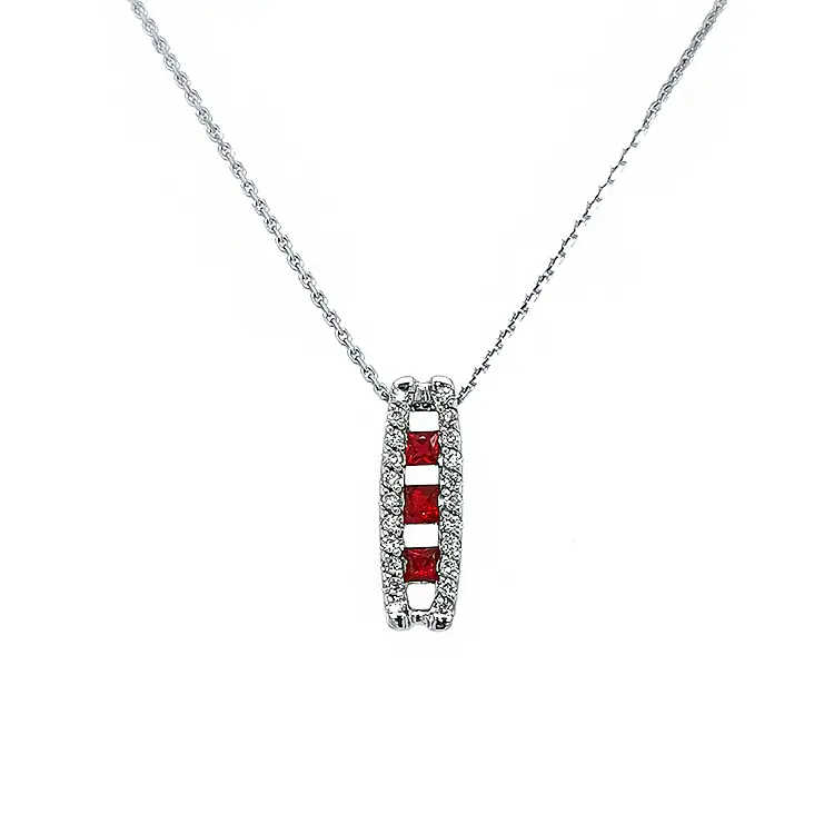 Золотая подвеска с рубинами и бриллиантами