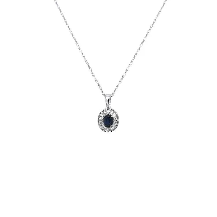 Золотая подвеска с сапфиром и бриллиантами