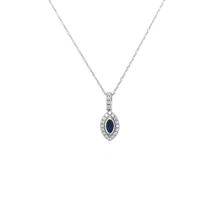 Золотая подвеска с сапфиром и бриллиантами