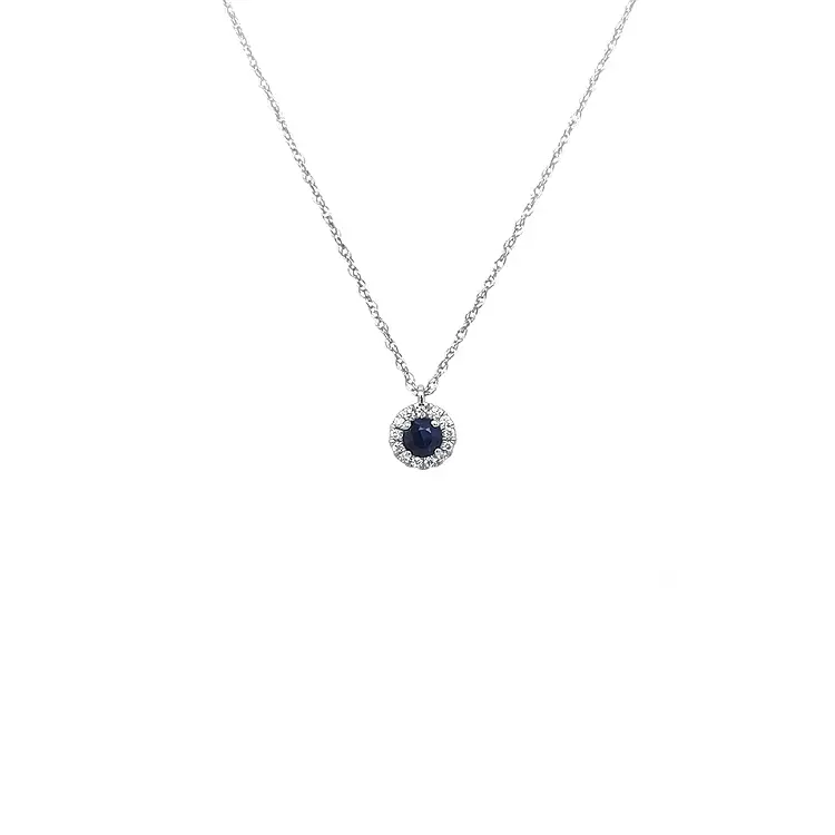 Золотая подвеска с сапфиром и бриллиантами